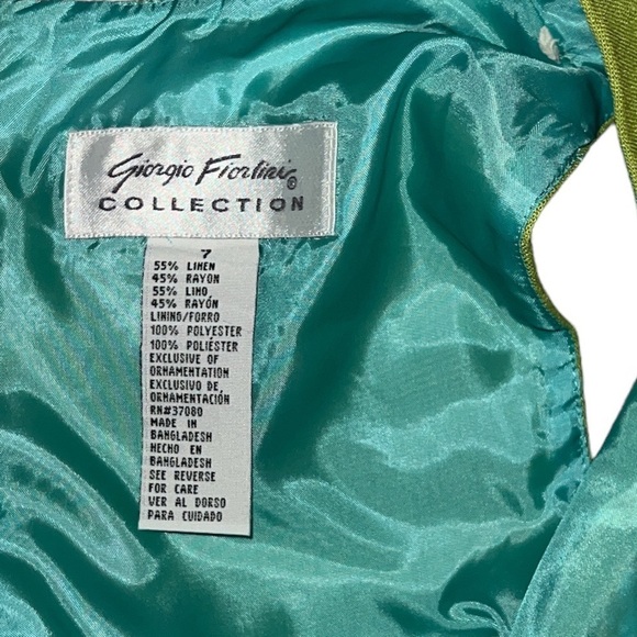 GIORGIO FIORLINI COLLECTION dragonfly print dress size 7 bright green - Picture 8 of 8